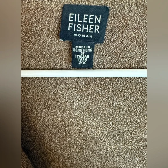 Eileen Fisher Brown Oversized Open Cardigan - Picture 3 of 4